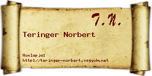 Teringer Norbert névjegykártya